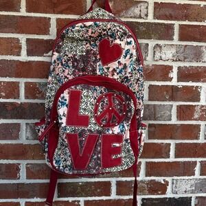 Unionbay Patchwork Backpack Love Peace Heart Floral Bohemian VTG 2000s Y2K mixed